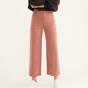 Free People High Rise Wide Leg Patti Pants in Rose